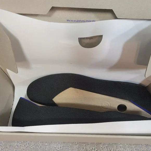 ROTHY’S Women's Size 8.5, 10.5 Black Solid Classic Round Toe Slip On Flat - Picture 10 of 12